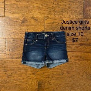 Justice girls denim shorts